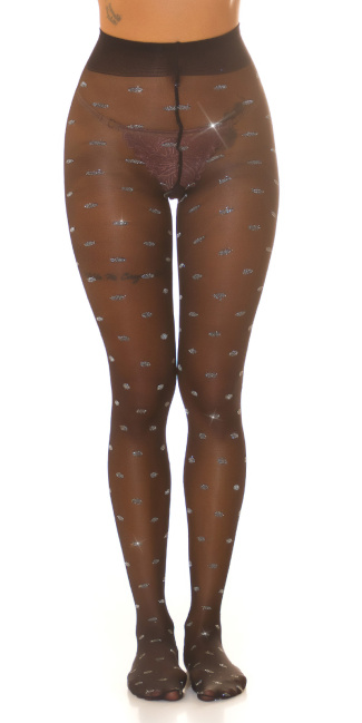 Tights with glitter dots Black